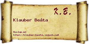 Klauber Beáta névjegykártya