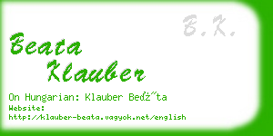 beata klauber business card